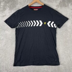 Scuderia Ferrari Shirt Mens XL Black Graphic Logo Racing Formula 1 Motorsports